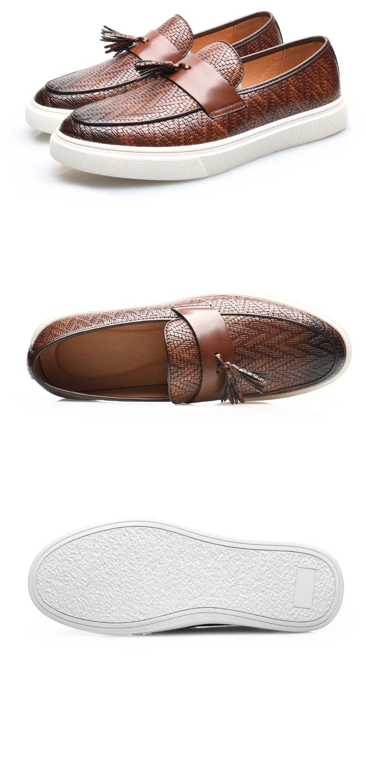 New Fashion Leather Men Party and Wedding Casual Loafers Italian Men's Dress Shoes Comfortable Breathable Men Shoes Big Size 46