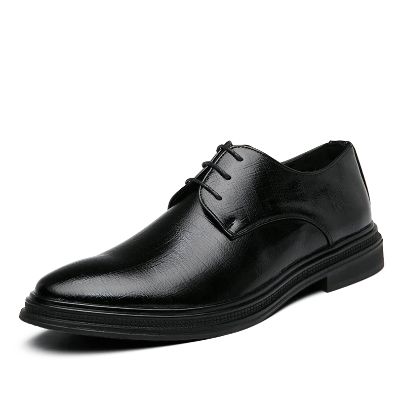 Designer Brand Men's Leather Casual Shoes for Office Interviews Versatile Business Shoes Outdoor Commuting Men's Work Shoes