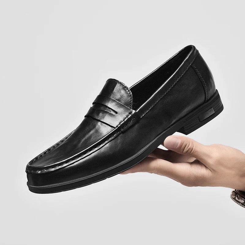Genuine Leather Mens Loafers Handmade Casual Shoes for Men Slip on Flats Walking Shoe Breathable Man Driving Footwear Moccasins
