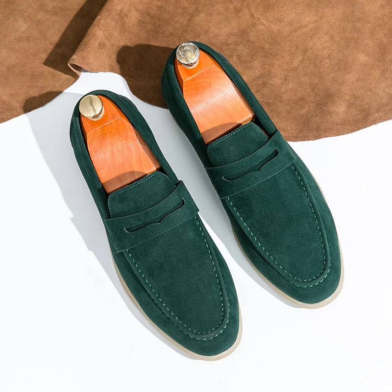 Spring New Classic Suede Loafers Men Casual Shoes Luxury Brand Mens Breathable Slip on Driving Shoes Nubuck Leather Moccasins