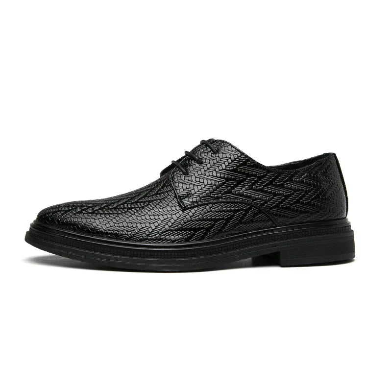 Designer Brand Men's Leather Casual Shoes for Office Interviews Versatile Business Shoes Outdoor Commuting Men's Work Shoes