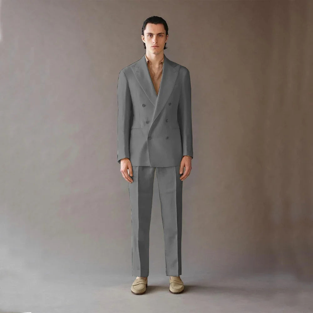 High Quality Men's Suit 2 Piece Blazer Pants Business Luxury For Wedding Men's Costumes Adult Man Costume Summer Serge Casual