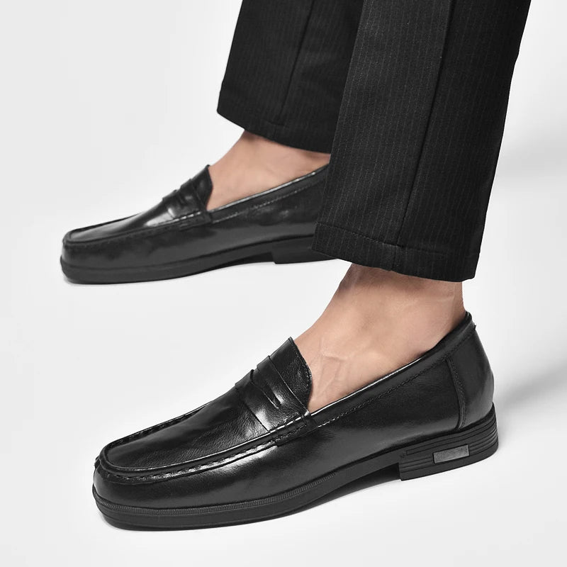 Genuine Leather Mens Loafers Handmade Casual Shoes for Men Slip on Flats Walking Shoe Breathable Man Driving Footwear Moccasins
