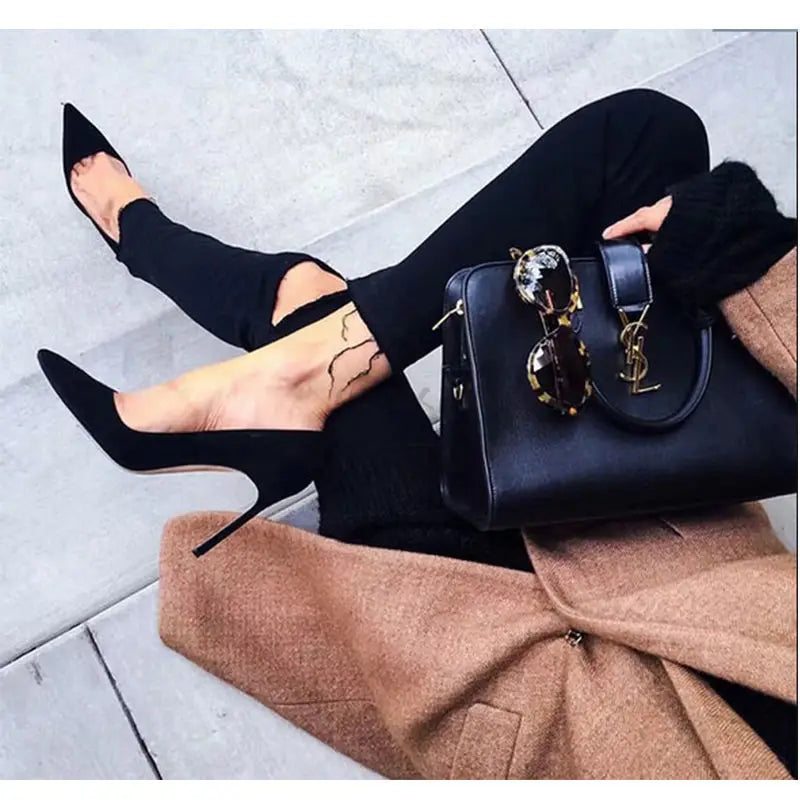 Women Pumps Spring/Autumn High heels Pointed Toe black Wedding Shoes Sexy High Heel shoes for Women Pumps