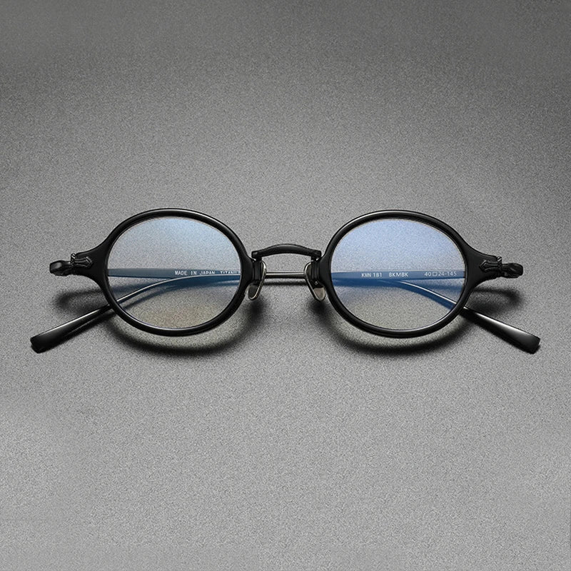 Vintage Acetate Titanium Eyeglasses Frame Men Round Myopia Prescription Optical Small Glasses Frame Women Luxury Brand Eyewear