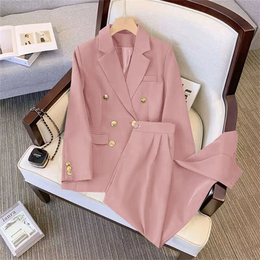 Autumn Two Piece Set For Women 2024 Casual Chic And Elegant Tops Coats Outfit Blazers Pants Sets Women's Suit Clothing