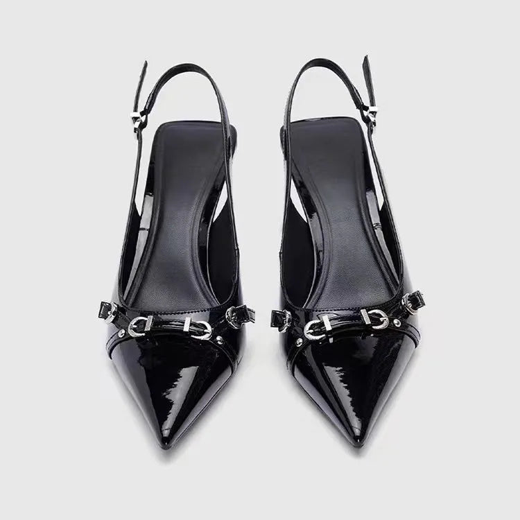 Big Size Footwear Wine Red Women High Heels Shoes Fashion Pointed Toe Pumps Ladies Thin Heels Shoes  Female Slingbacks Slides