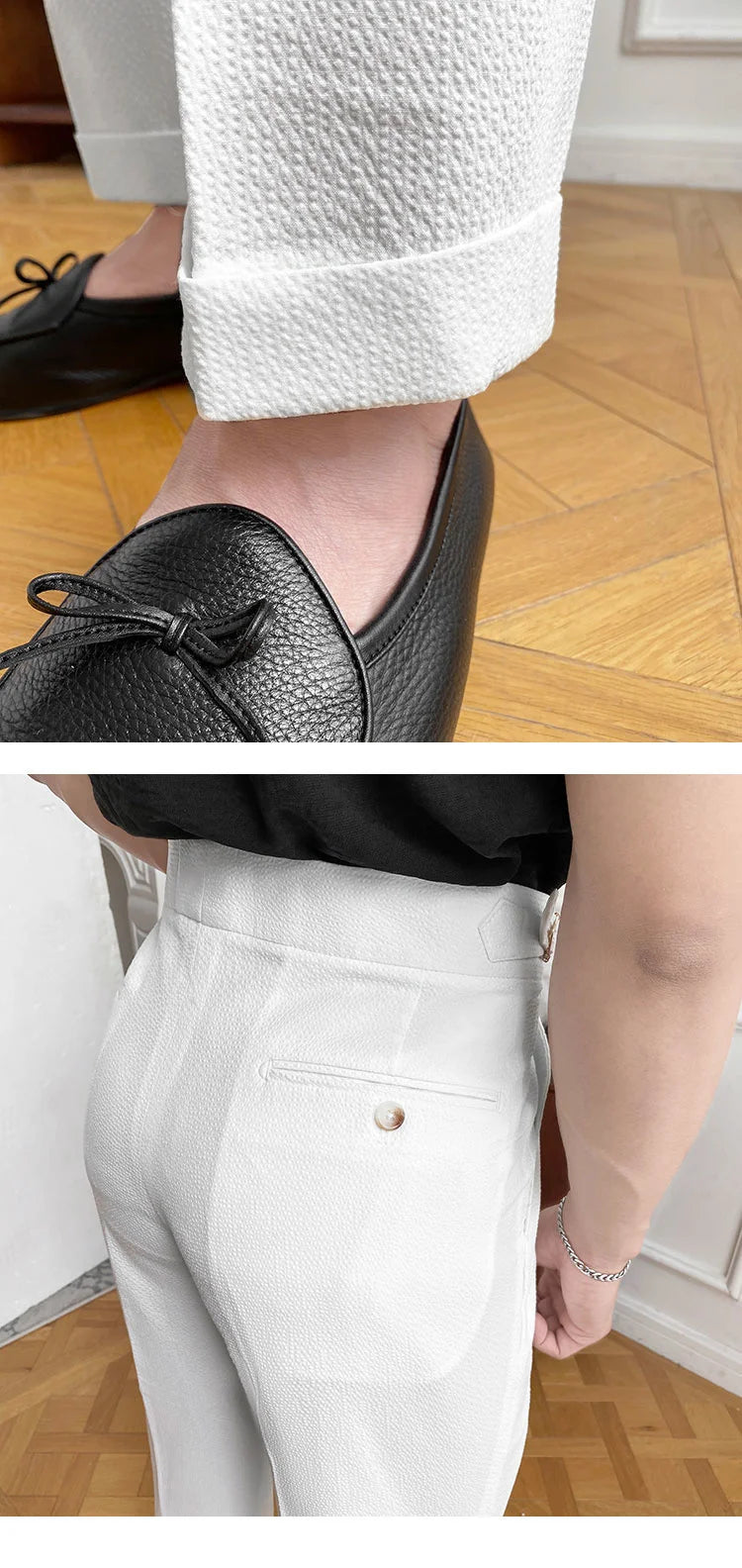 Spring Italy Business Dress Pants Men High Quality Office Social Suit Pants Pantalones Hombre Slim Wedding Groom Trouser White