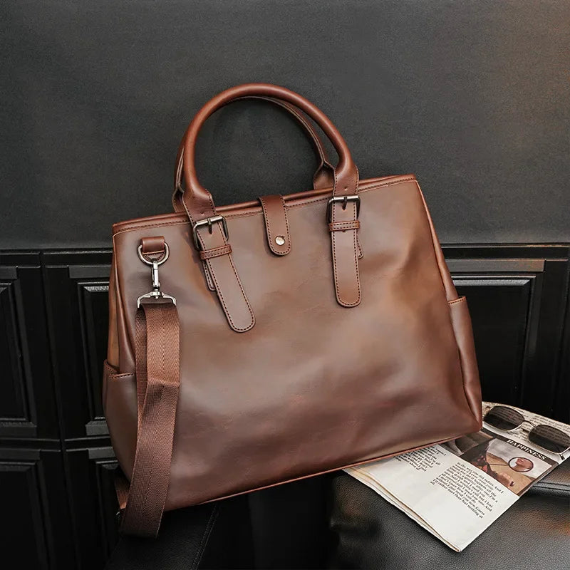 Handbag Briefcase Men Large Capacity Top-Handle Bags With Strap Fashion Men's Crossbody Bag Shoulder Messenger Bag Handbag