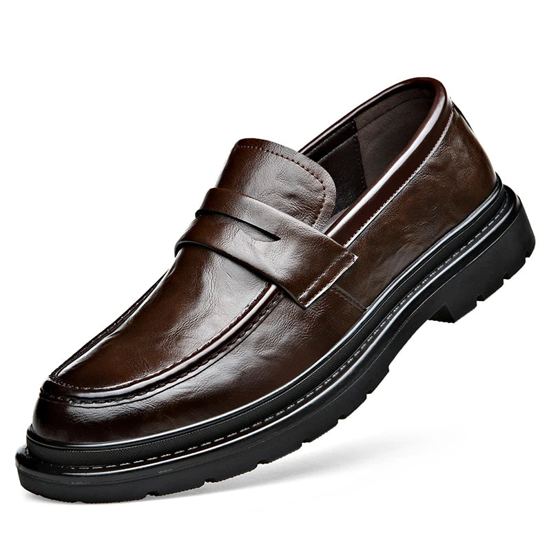Fashion Leather Mens Casual Shoes Breathable Business Handmade Slip On Shoes Hot Sale Brand Classic Men Shoes Flats Moccasins