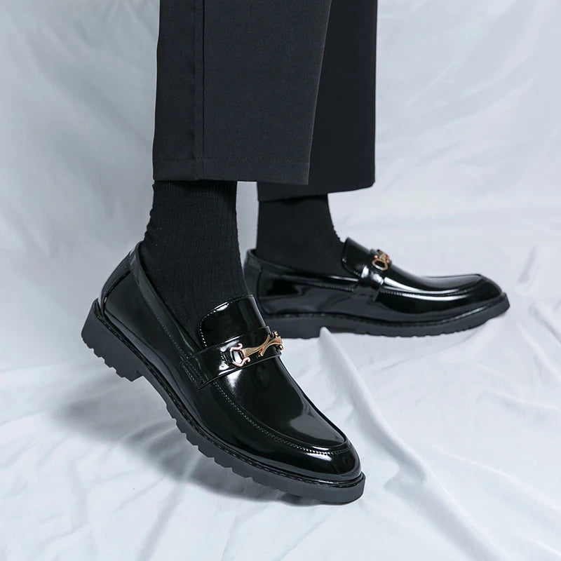 New Luxury Slip on Dress Shoes Men Genuine Leather Italian Loafer Shoes for Men Black Brown Brand Formal Oxford Men Casual Shoes
