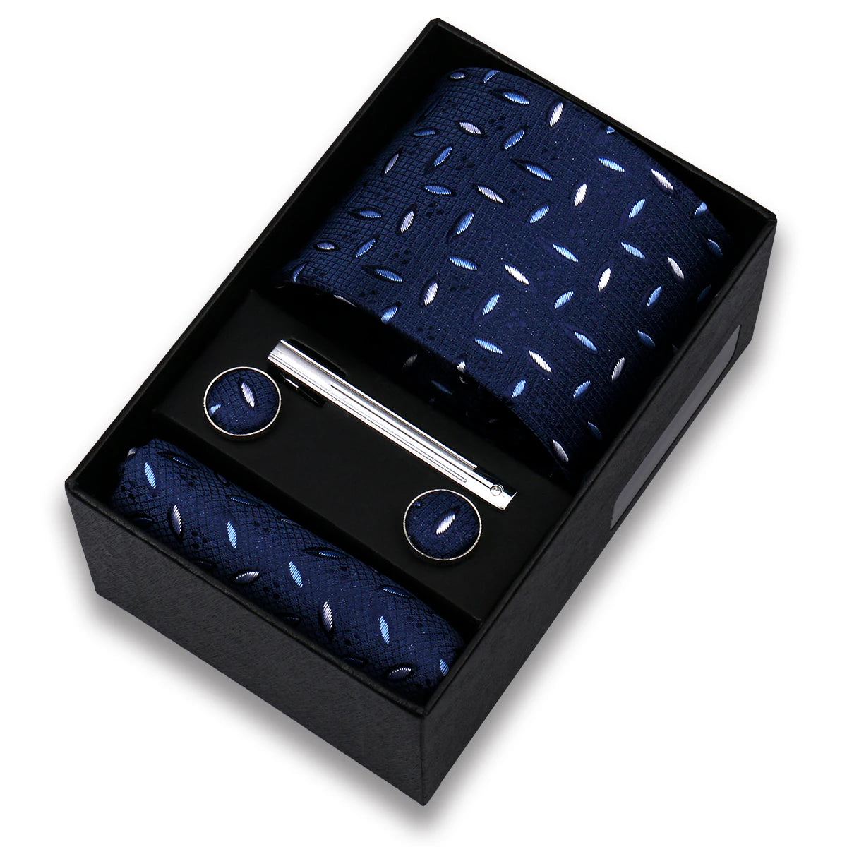 Tie Set For Men Silk Necktie Wedding Cufflinks Box Gift Tie Clip Men Pocket Square Necktie Luxury Business Wholesale Gravatas