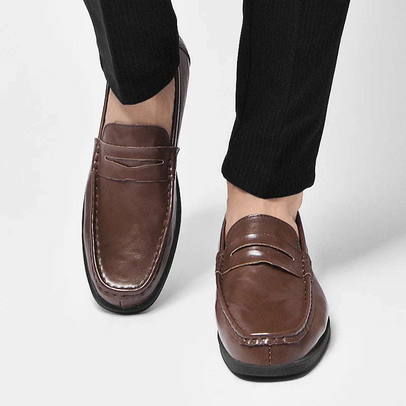 Genuine Leather Mens Loafers Handmade Casual Shoes for Men Slip on Flats Walking Shoe Breathable Man Driving Footwear Moccasins