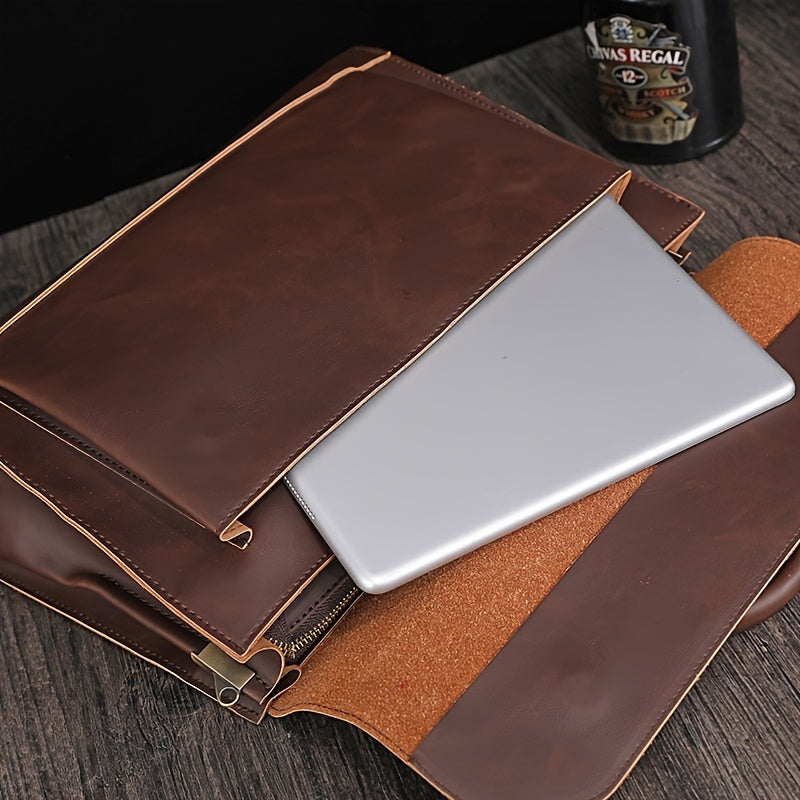 Men's Handbag, Men's Bag, Pu Leather Shoulder Messenger Business Computer Briefcase For Men Women