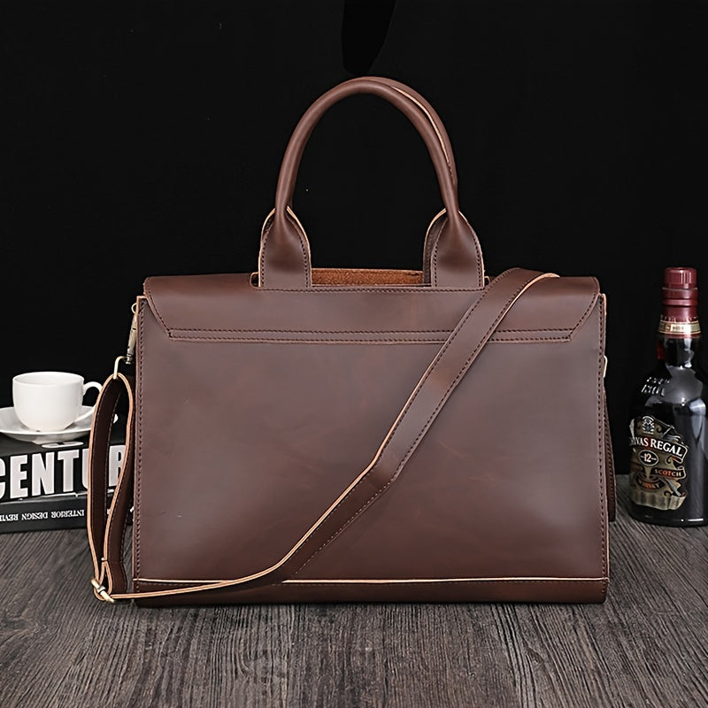Men's Handbag, Men's Bag, Pu Leather Shoulder Messenger Business Computer Briefcase For Men Women
