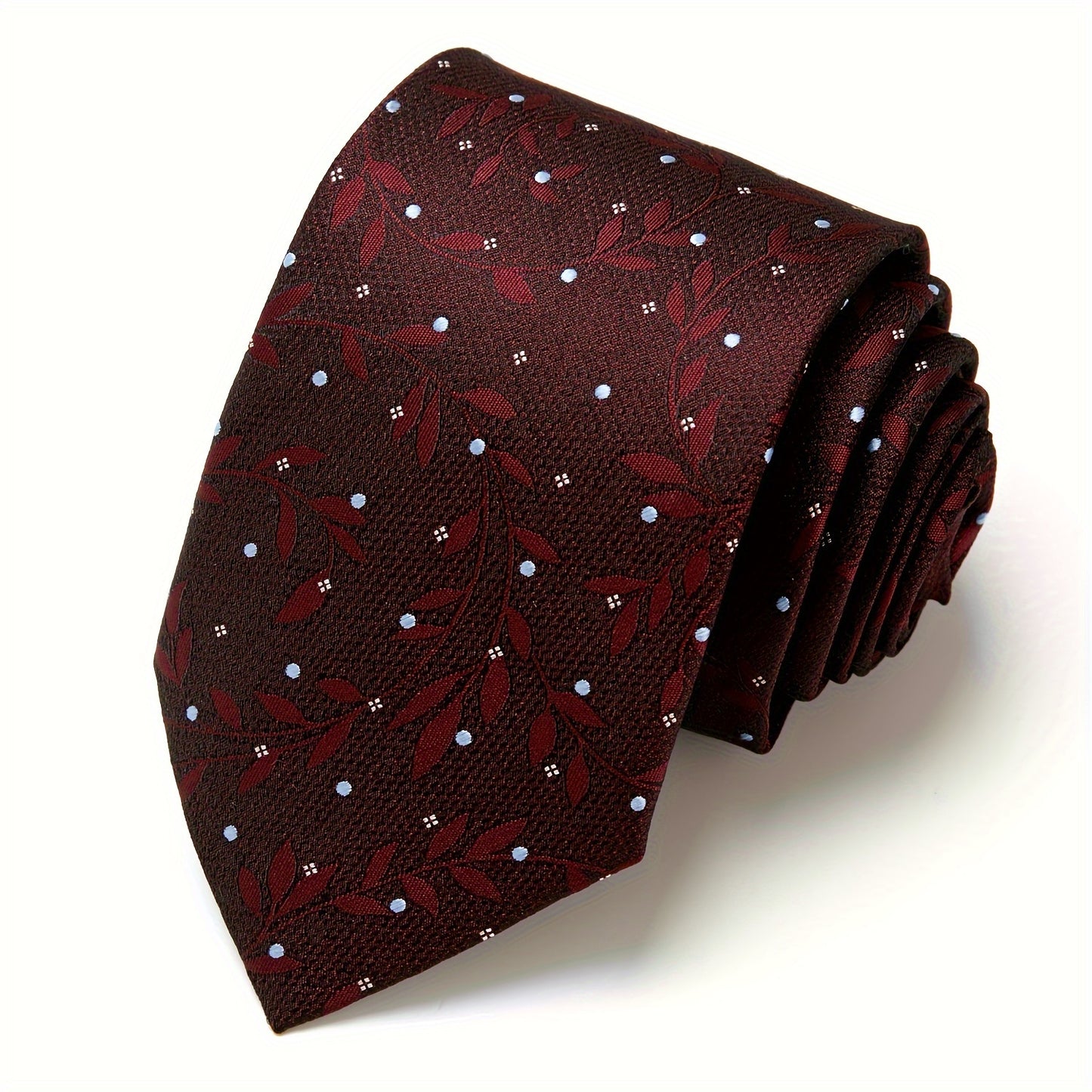 IN BLACK Men's Tie, Paisley Floral Necktie for Wedding Workplace