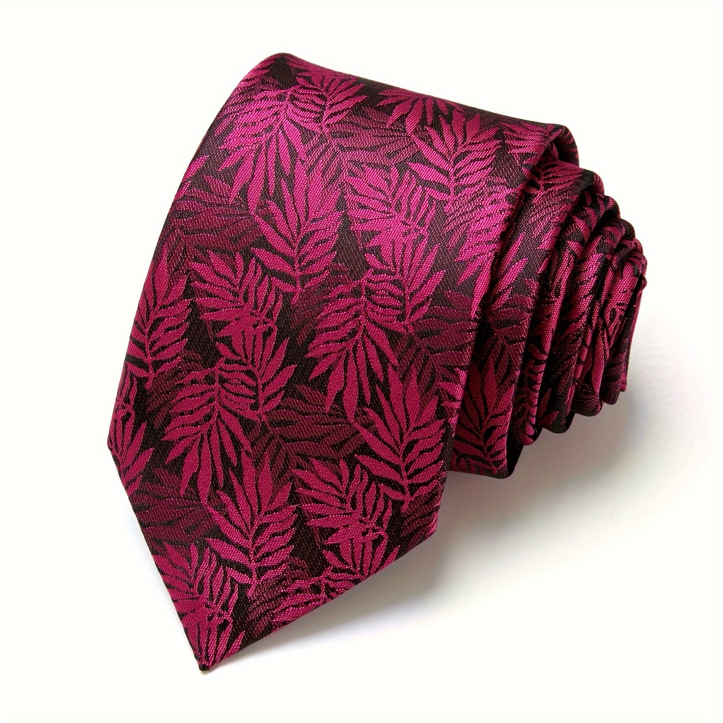 IN BLACK Men's Tie, Paisley Floral Necktie for Wedding Workplace
