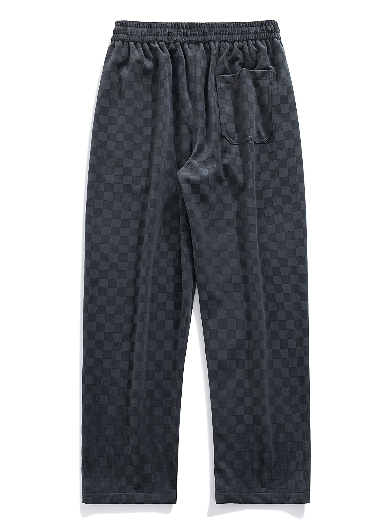 Men's Solid Color Corduroy Straight Leg Pants With Drawstrings, Casual Autumn And Winter Trousers As Gift