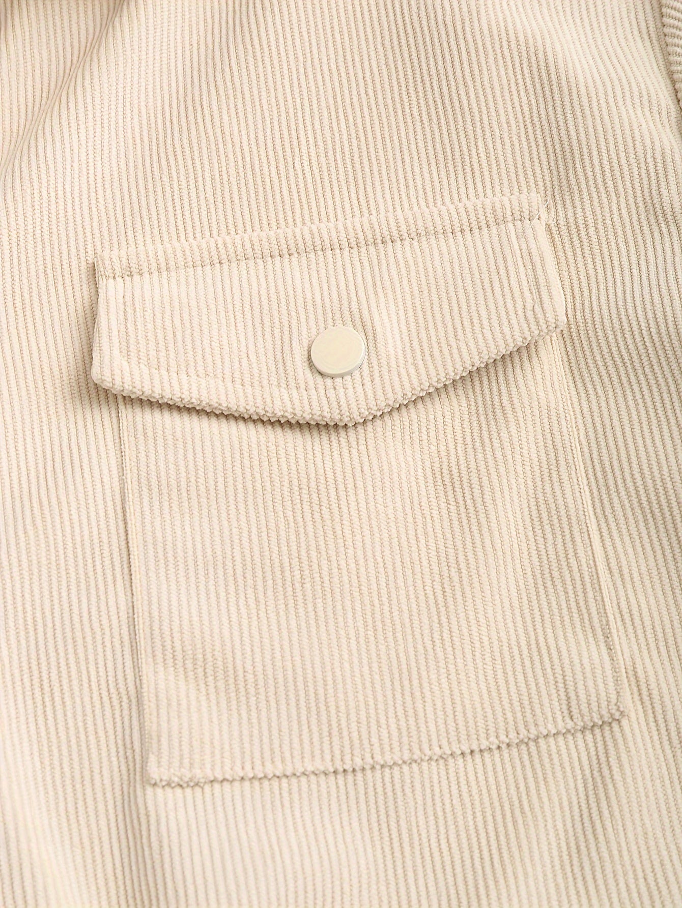 Men's Casual Button-Up Corduroy Shirt, Breathable Comfy Shirt With Pockets For Work & Daily Wear