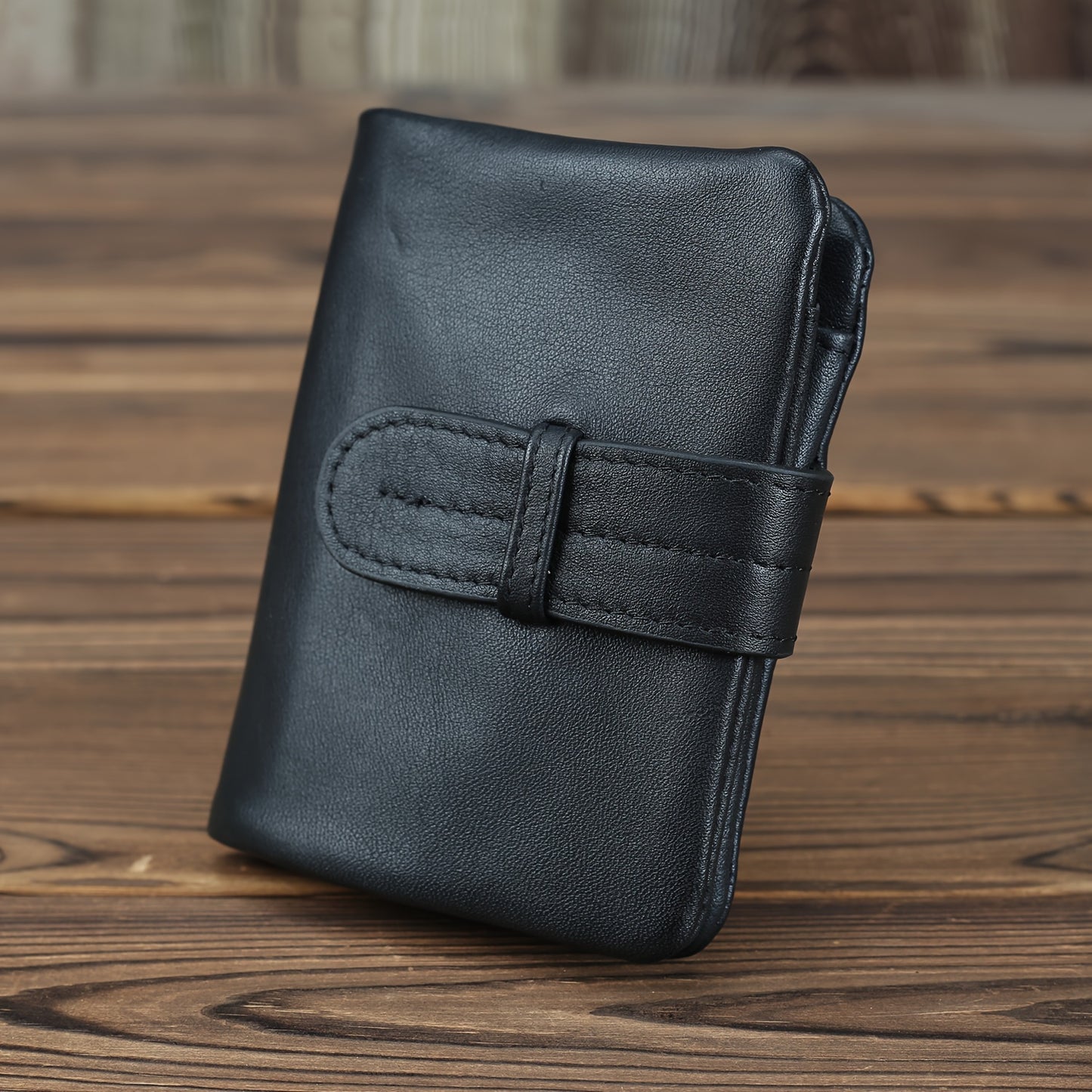 Compact Lightweight Top Layer Cowhide Wallet, Retro Style Distressed Oil Wax Wallet With Multiple Card Slots