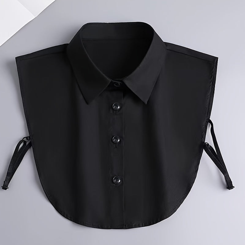 Women's Detachable Striped Shirt Collar, Pointed Faux Collar for Decoration and Modesty, Casual Polyester Knit Accessory for Spring, Autumn, Winter