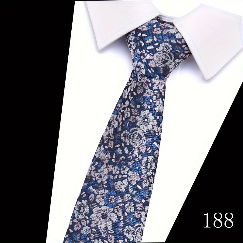 IN BLACK Men's Tie, Paisley Floral Necktie for Wedding Workplace