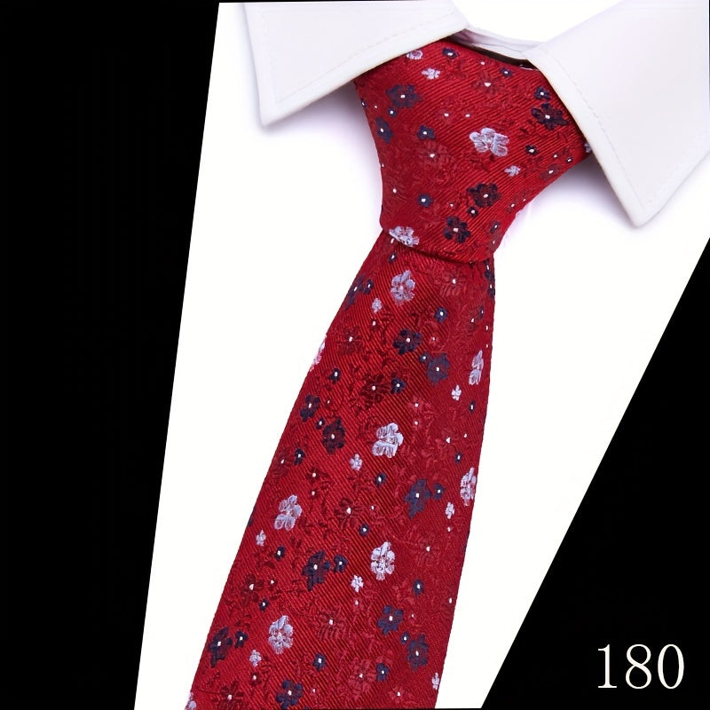 IN BLACK Men's Tie, Paisley Floral Necktie for Wedding Workplace
