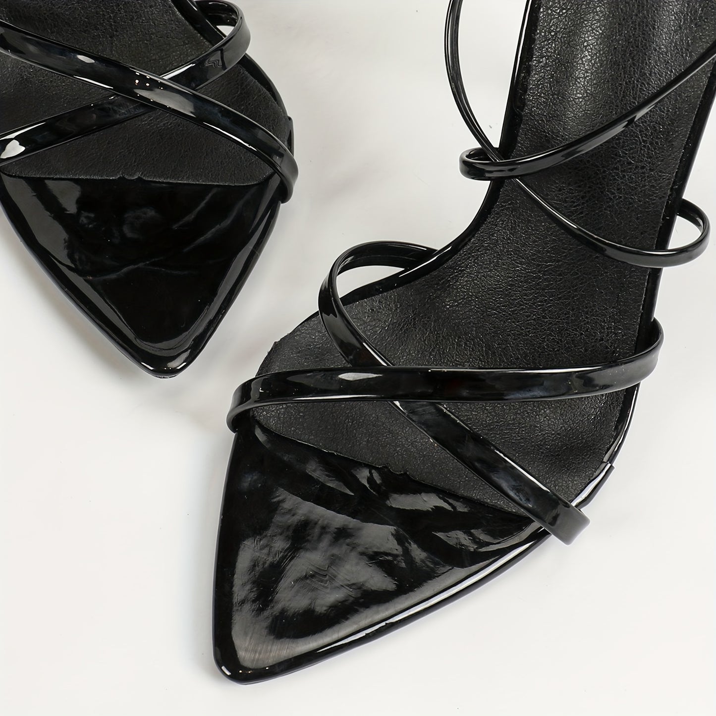 Black Lace-Up Stiletto Sandals For Women - Sexy Open Toe, High Heel Party Fashion Shoes With Ankle Straps