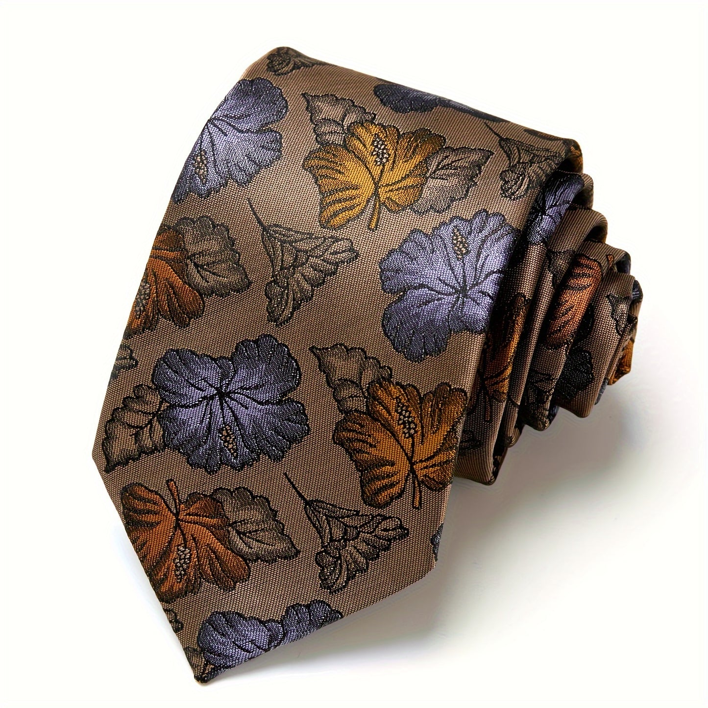 IN BLACK Men's Tie, Paisley Floral Necktie for Wedding Workplace