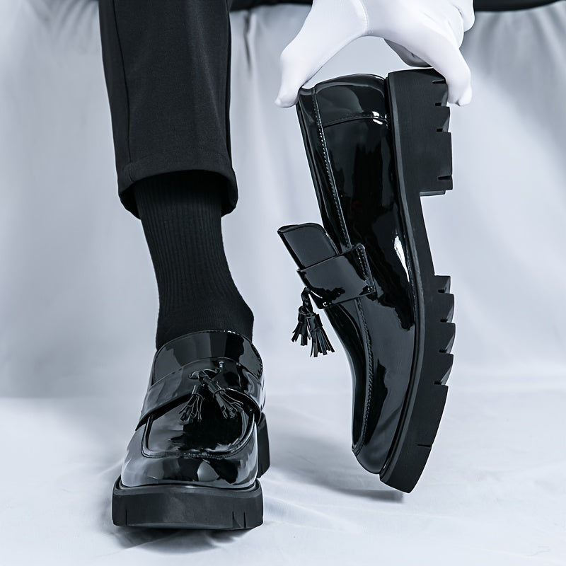 Black Loafer Dress Shoes with Rubber Sole - Men'S Casual Business Shoes