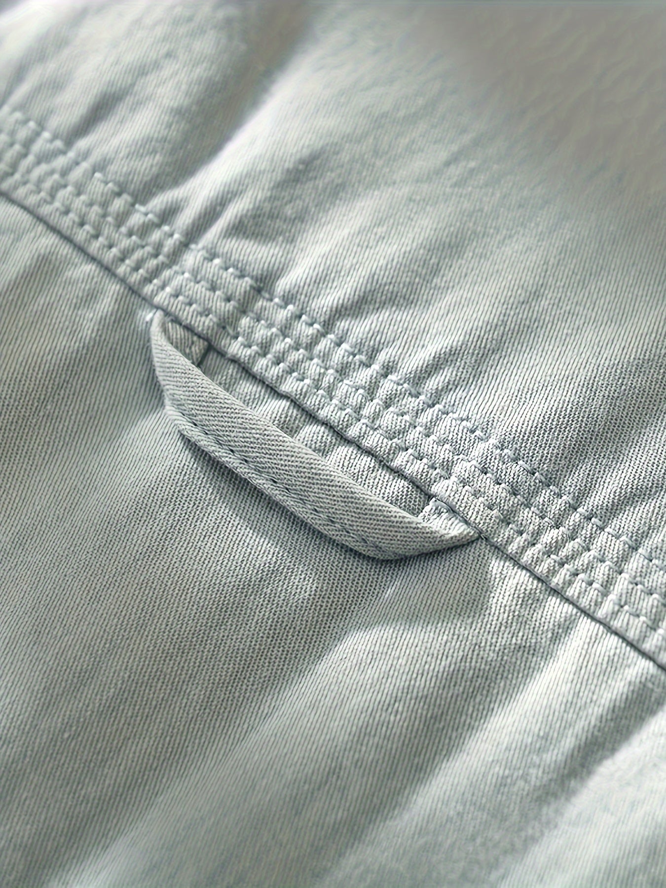 Men's Casual 100% Cotton Button-Down Shirt with Front Pockets - Long Sleeve Solid Color Square Collar Non-Stretch Woven Top for Daily Wear and Weekend Casual, Spring/Fall Collection