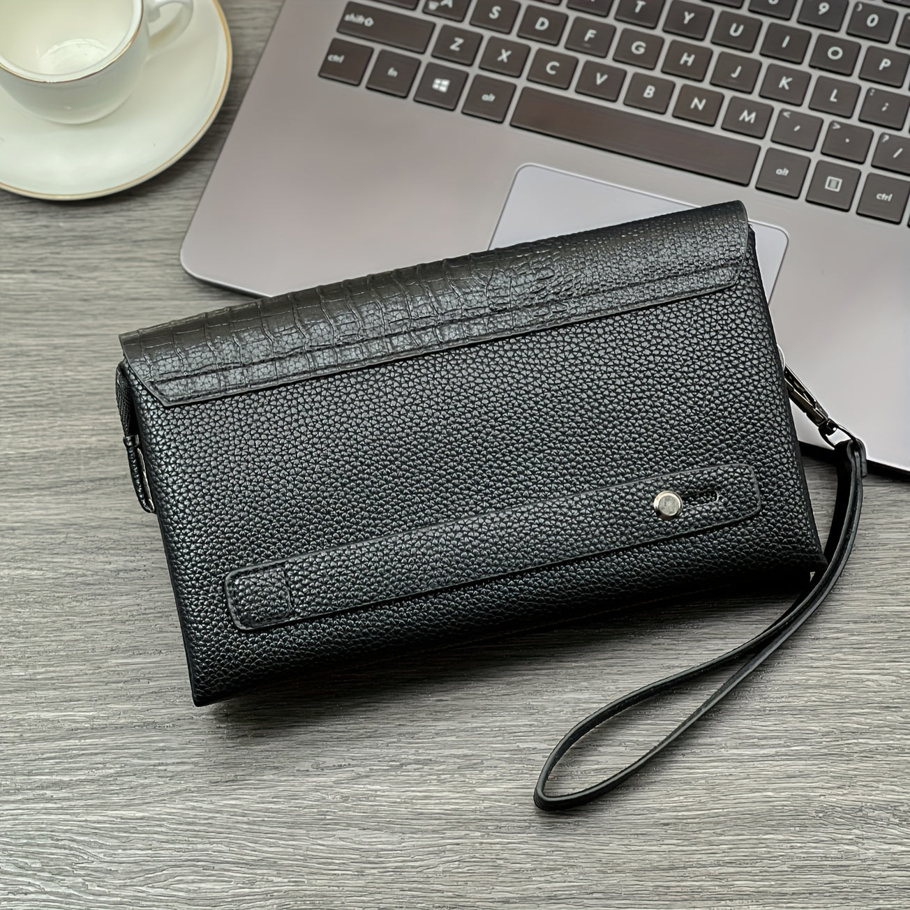 Durable Wristlet Clutch Bag, Fashion Crocodile Pattern Envelope Bag, Large Capacity Handbag, PU Clutch Wallet Card Holder, Christmas Gift For Men