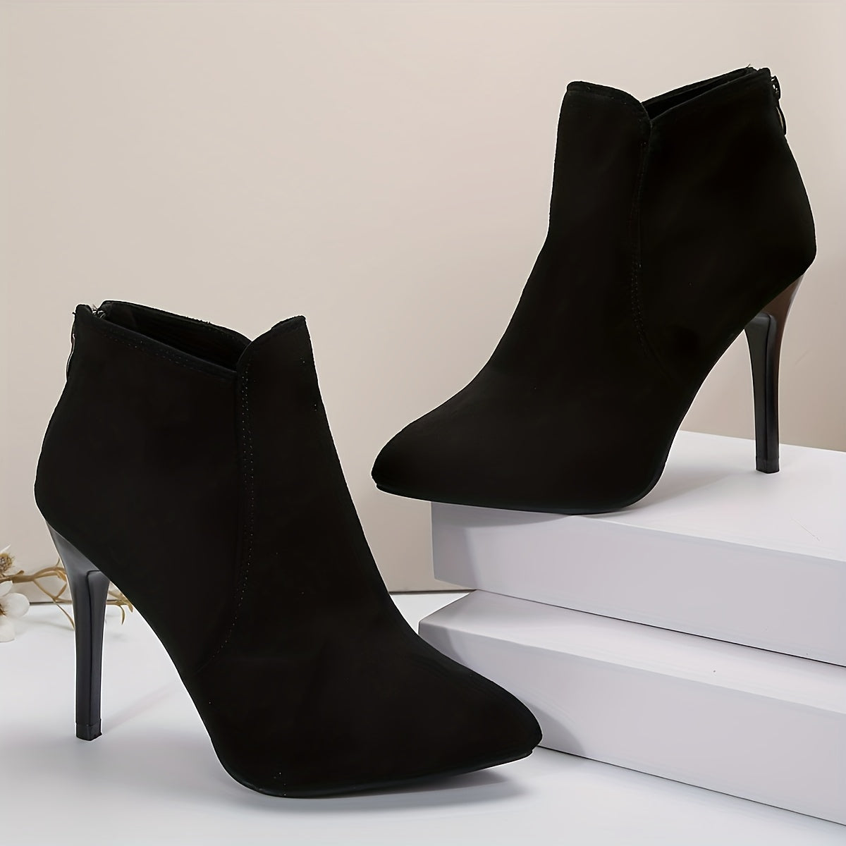 Women's Fashion Casual High Heel Ankle Boots, Elegant Stiletto Heel - Perfect For Party & Daily Wear