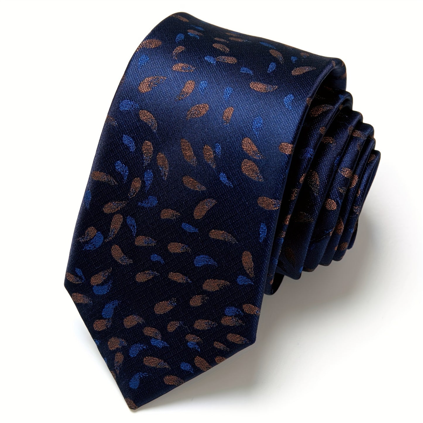 IN BLACK Men's Tie, Paisley Floral Necktie for Wedding Workplace