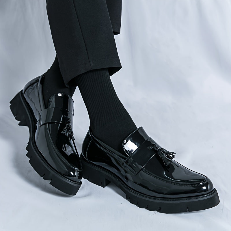 Black Loafer Dress Shoes with Rubber Sole - Men'S Casual Business Shoes